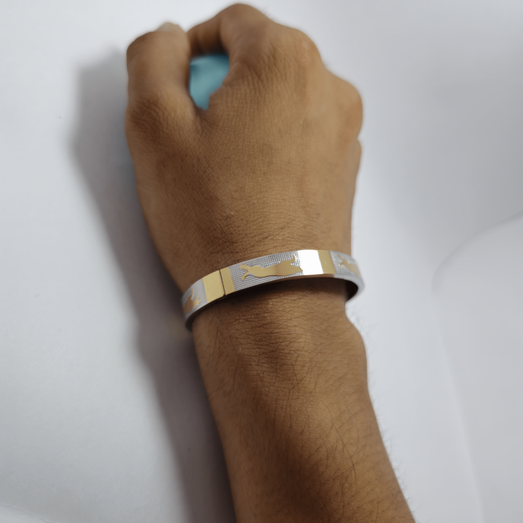 Gold Plated Two-tone Bracelet (Kada)