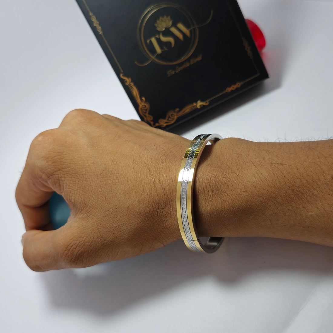 Gold Plated Two tone Bracelet (Kada)