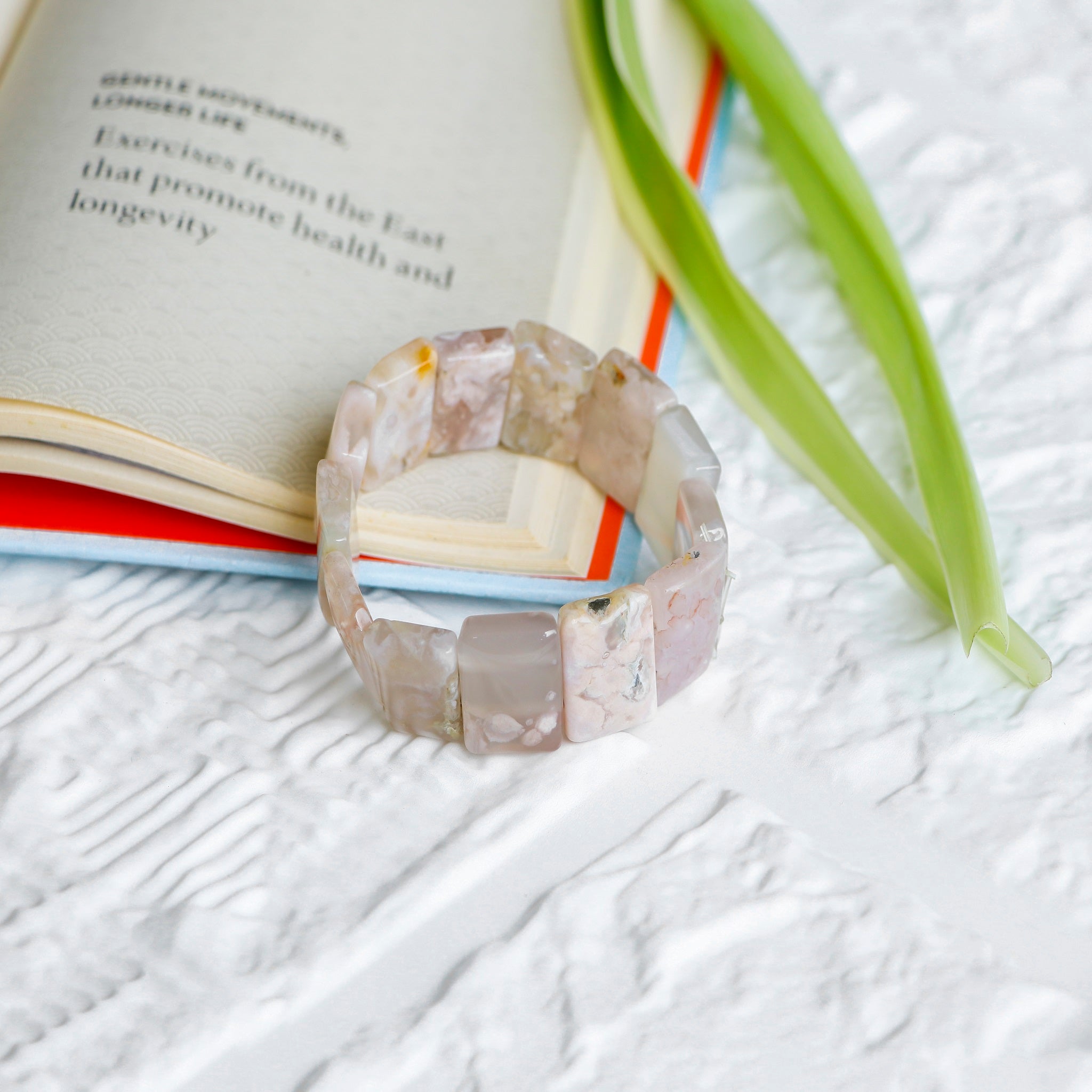 Earthy Moss Agate Unisex Bracelet with Healing Energy