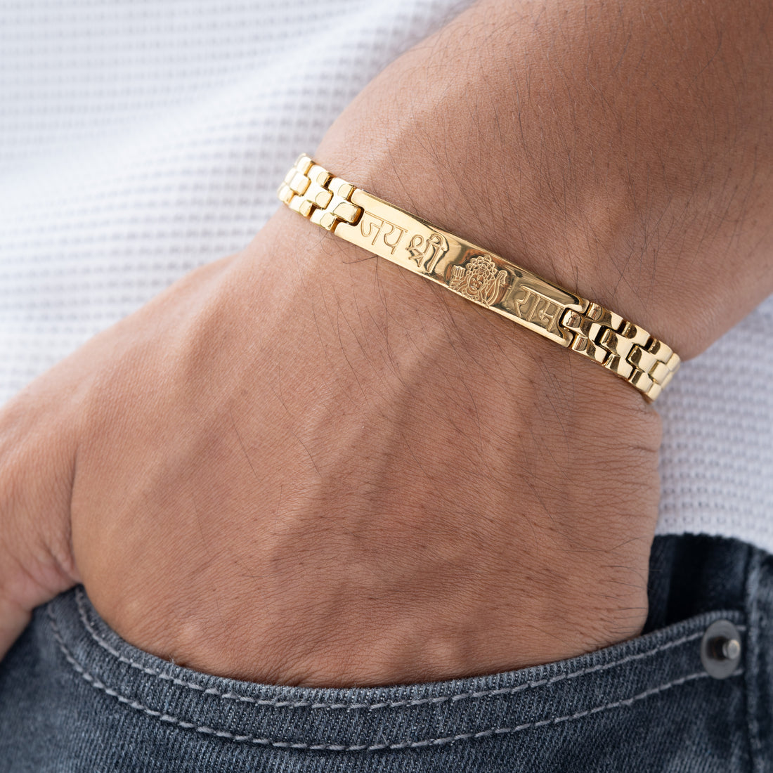 Premium "Jay Shree Ram" Gold Bracelet