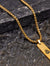 Trishul Pendant Dotted Design Gold Chain For Men (24 Inch)