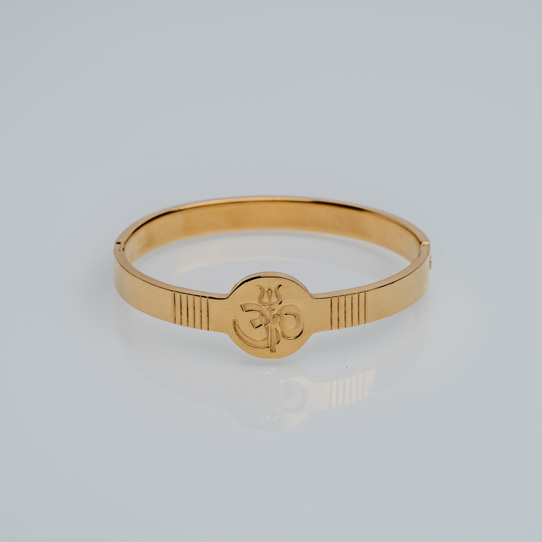 Om Gold-Plated Men's Kada Bracelet